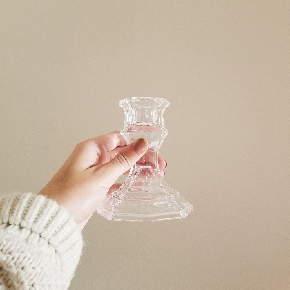 Vintage glass candle holder